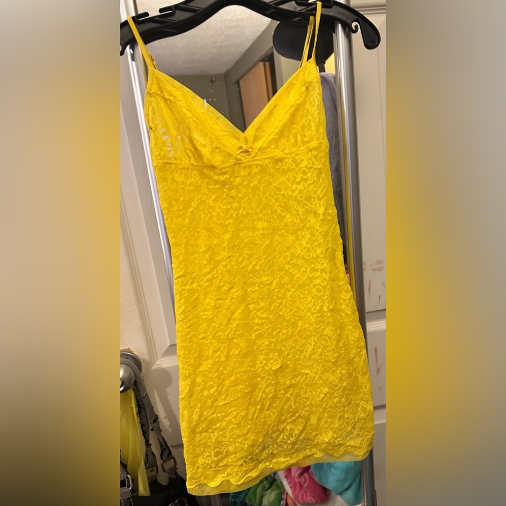 Victoria's Secret Yellow Lace Chemise